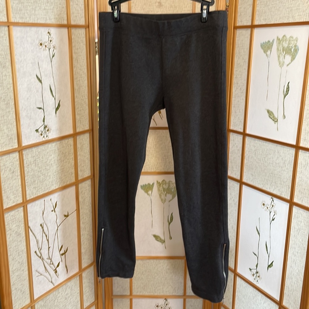 GAP Thick Leggings Dark Gray Medium Zipper calf details EXCELLENT Quality Warm